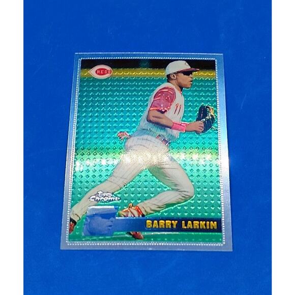1996 1st First Topps CHROME #116 Barry Larkin MVP Chicago Cubs Iconic Set - Picture 10 of 11